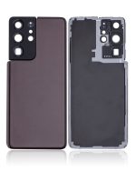 Samsung Galaxy S21 Ultra İle Uyumlu Arka Kapak Camı Kamera Lensiyle  (Hayalet Kahverengi) - Görsel 2