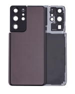 Samsung Galaxy S21 Ultra İle Uyumlu Arka Kapak Camı Kamera Lensiyle  (Hayalet Kahverengi)