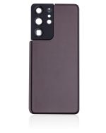 Samsung Galaxy S21 Ultra İle Uyumlu Arka Kapak Camı Kamera Lensiyle  (Hayalet Kahverengi) - Görsel 3