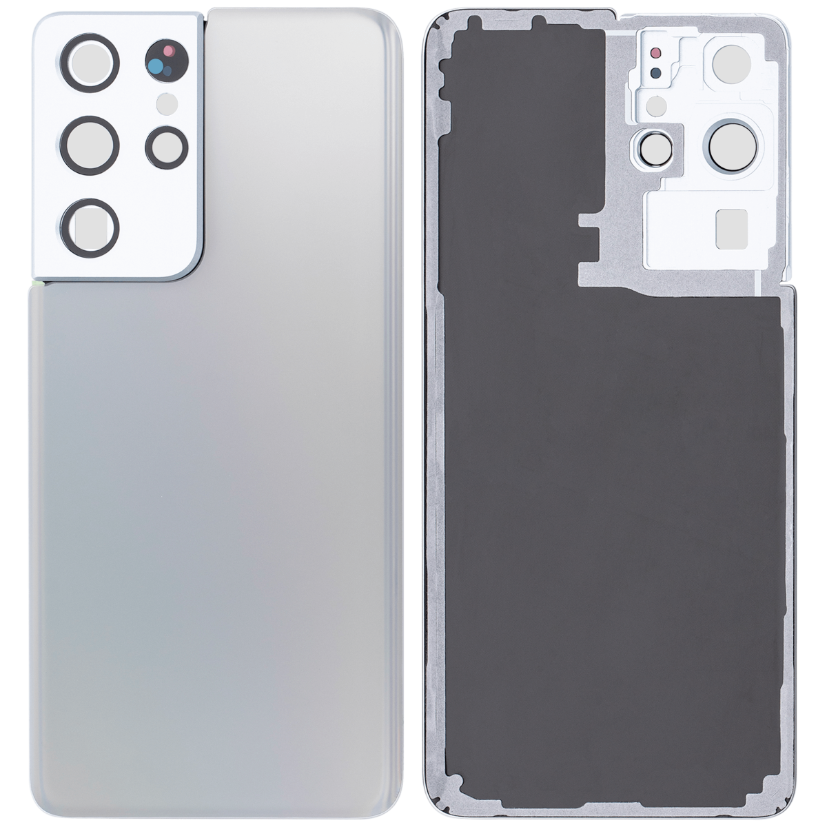 Samsung Galaxy S21 Ultra İle Uyumlu Arka Kapak Camı Kamera Lensiyle Uyumlu (Servis Paketi) (Phantom Silver) - Görsel 2