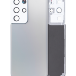 Samsung Galaxy S21 Ultra İle Uyumlu Arka Kapak Camı Kamera Lensiyle Uyumlu (Servis Paketi) (Phantom Silver)
