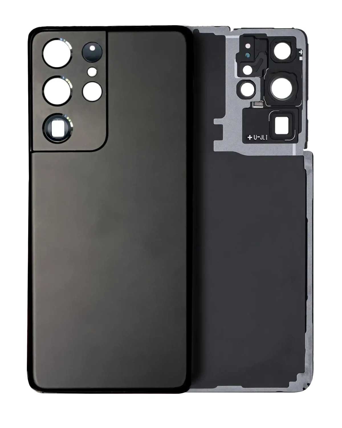 Samsung Galaxy S21 Ultra İle Uyumlu Arka Kapak Camı Kamera Lensiyle Uyumlu (Servis Paketi) (Phantom Siyah)