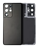 Samsung Galaxy S21 Ultra İle Uyumlu Arka Kapak Camı Kamera Lensiyle Uyumlu (Servis Paketi) (Phantom Siyah)