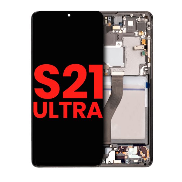 Samsung Galaxy S21 Ultra İle Uyumlu İçin Çerçeveli ekran 5G (Aftermarket Plus) (Phantom Black)