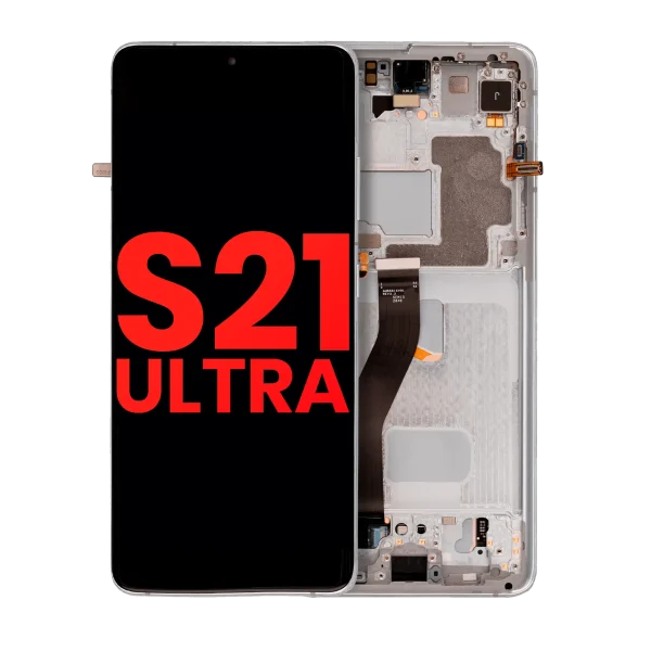 Samsung Galaxy S21 Ultra İle Uyumlu İçin Çerçeveli ekran 5G (Aftermarket Plus) (Phantom Silver)