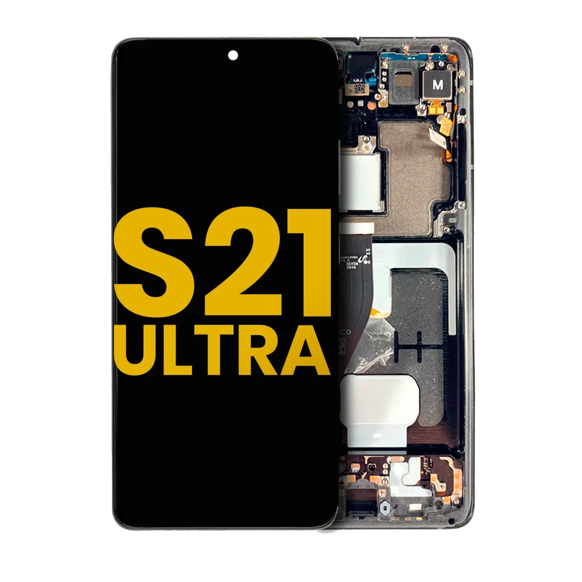 Samsung Galaxy S21 Ultra İle Uyumlu İçin Çerçeveli ekran 5G Orijinal (Phantom Black)  Orijinal Ekranı