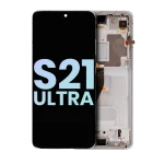 Samsung Galaxy S21 Ultra İle Uyumlu İçin Çerçeveli ekran 5G (Servis Paketi) (Phantom Silver)  Orijinal Ekranı