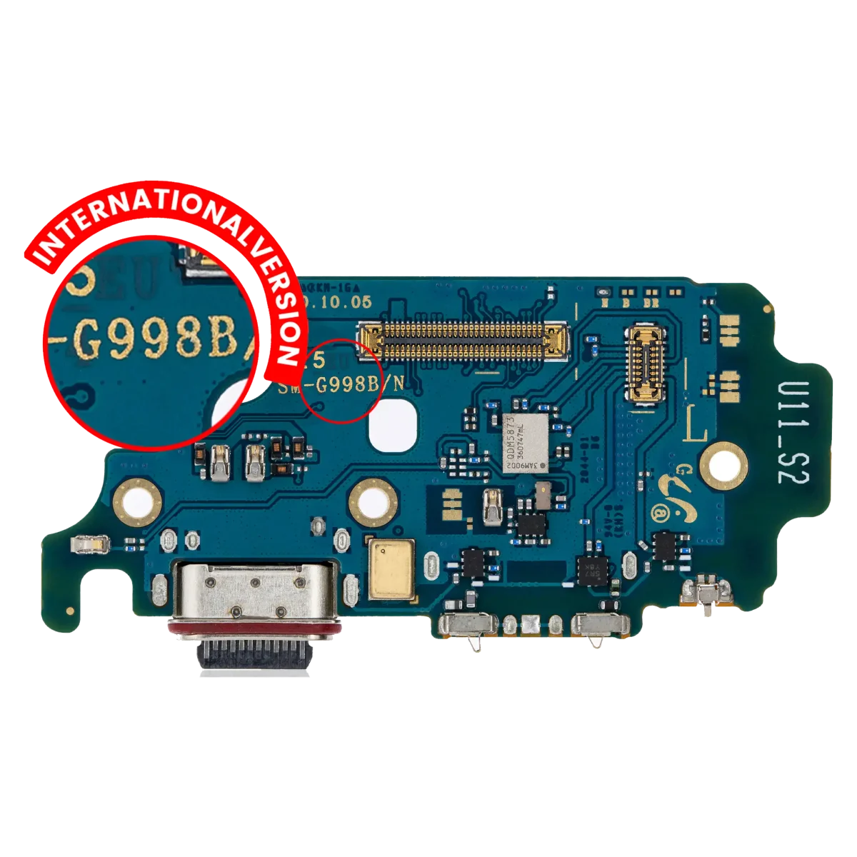 Samsung Galaxy S21 Ultra İle Uyumlu Kart Okuyuculu Şarj Portu Kartı (G998B) (Uluslararası Sürüm) (Premium) - Görsel 2