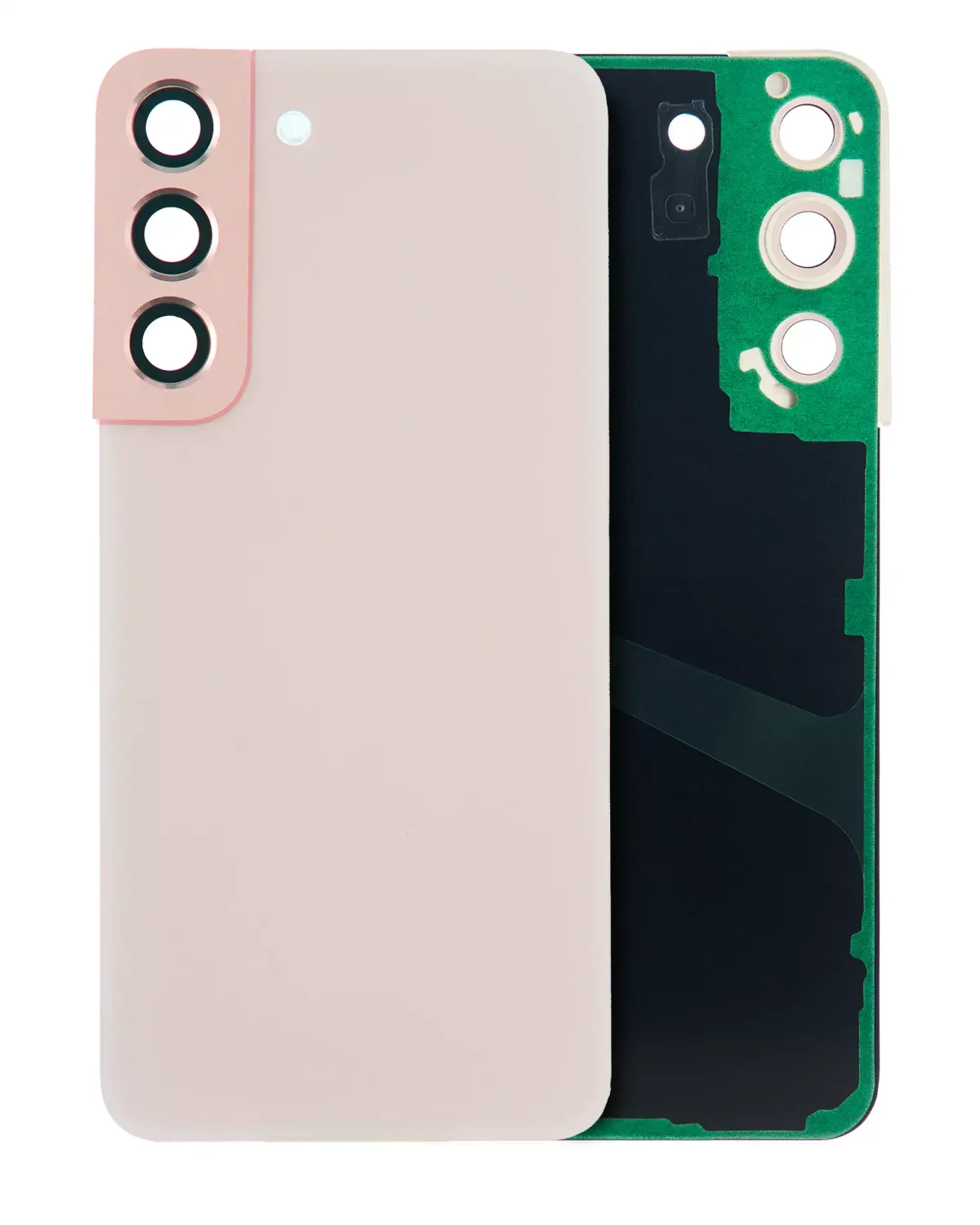 Samsung Galaxy S22 5G İle Uyumlu Arka Kapak Camı Kamera Lensiyle (Kullanılmış OEM Çekme: Sınıf A) (Pembe Altın)