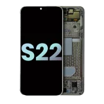 Samsung Galaxy S22 5G İle Uyumlu İçin Çerçeveli ekran (Service Pack) (Beyaz)  Orijinal Ekranı