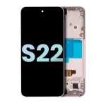 Samsung Galaxy S22 5G İle Uyumlu İçin Çerçeveli ekran (Service Pack) (Pembe Altın)  Orijinal Ekranı Uyumlu