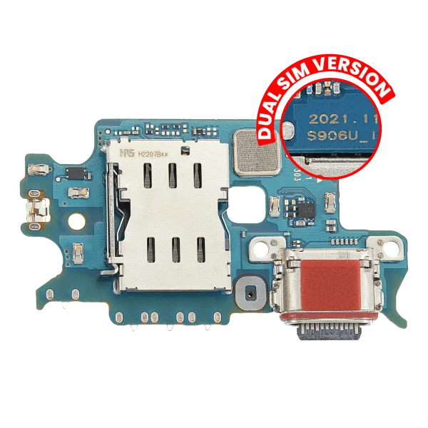 Samsung Galaxy S22 5G İle Uyumlu (S9010) (Çift Sim Versiyonu) (Premium) Sim Kart Okuyuculu Şarj Portu Kartı