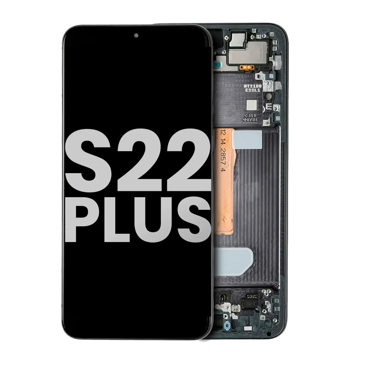 Samsung Galaxy S22 Plus İle Uyumlu 5G Çerçeveli ekran Orijinal Ekranı (Hayalet Siyah)