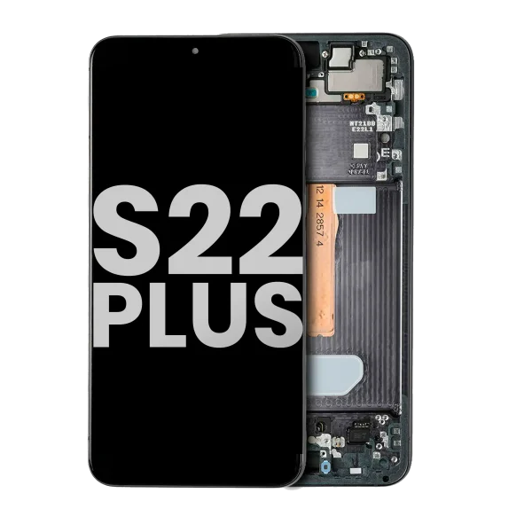 Samsung Galaxy S22 Plus İle Uyumlu 5G Çerçeveli ekran Orijinal Ekranı (Hayalet Siyah)