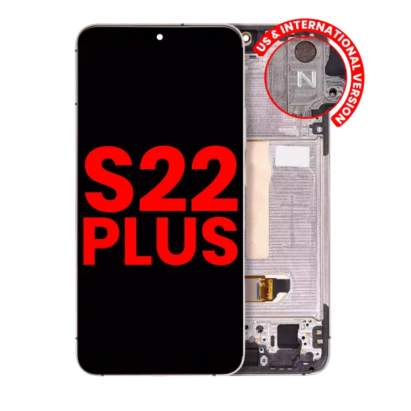 Samsung Galaxy S22 Plus İle Uyumlu 5G - (Pembe Altın Menekşe) Çerçeveli ekran Orijinal Ekranı