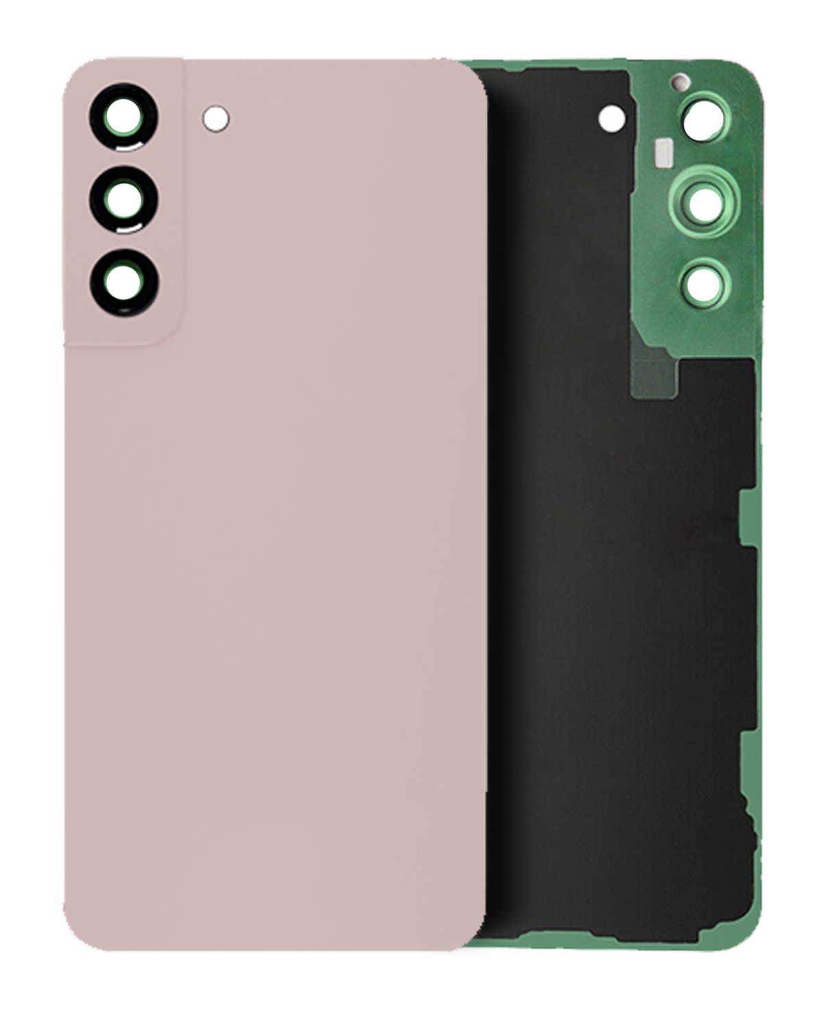 Samsung Galaxy S22 Plus İle Uyumlu Arka Kapak Cam Kamera Lensli (Servis Paketi) Uyumlu (Pembe Altın) - Görsel 3