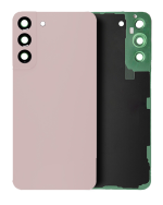 Samsung Galaxy S22 Plus İle Uyumlu Arka Kapak Cam Kamera Lensli (Servis Paketi) Uyumlu (Pembe Altın) - Görsel 3
