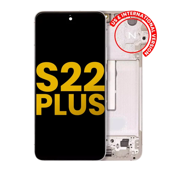 Samsung Galaxy S22 Plus İle Uyumlu İçin Çerçeveli ekran 5G - Orijinal (Pembe Altın Menekşe)  Orijinal Ekranı
