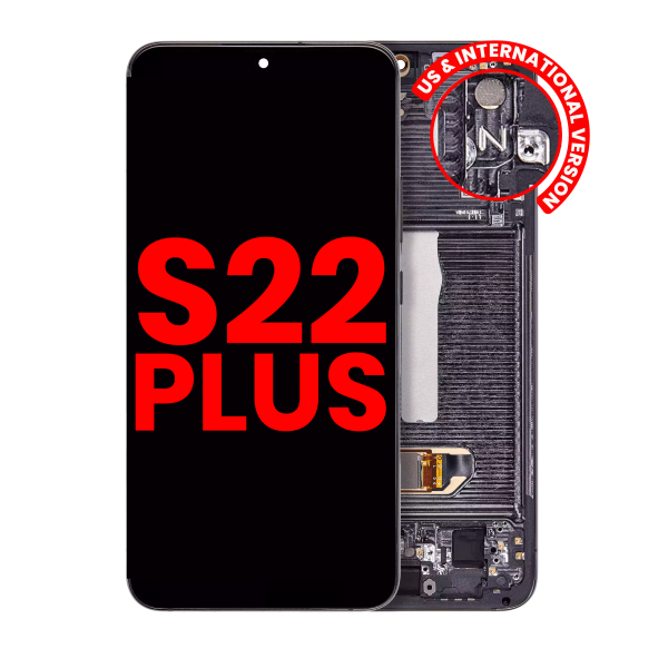 Samsung Galaxy S22 Plus İle Uyumlu İçin Çerçeveli ekran 5G - (Phantom Black)  Orijinal Ekranı