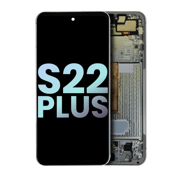 Samsung Galaxy S22 Plus İle Uyumlu İçin Çerçeveli ekran 5G (Service Pack) (Beyaz)  Orijinal Ekranı