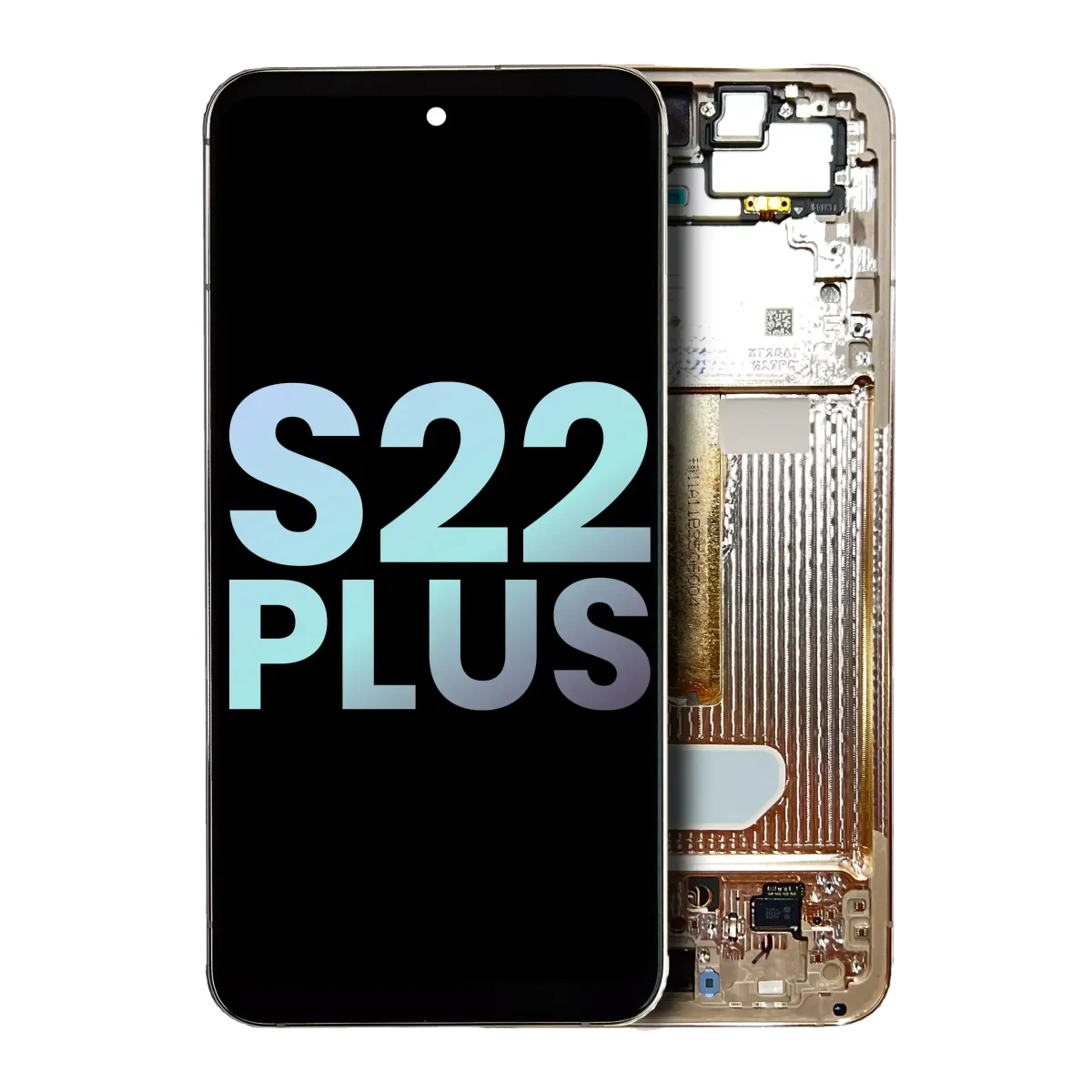 Samsung Galaxy S22 Plus İle Uyumlu İçin Çerçeveli ekran 5G (Service Pack) (Pembe Altın)  Orijinal Ekranı Uyumlu