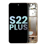 Samsung Galaxy S22 Plus İle Uyumlu İçin Çerçeveli ekran 5G (Service Pack) (Pembe Altın)  Orijinal Ekranı Uyumlu