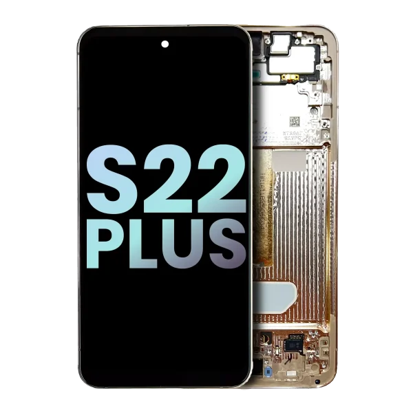 Samsung Galaxy S22 Plus İle Uyumlu İçin Çerçeveli ekran 5G (Service Pack) (Pembe Altın)  Orijinal Ekranı Uyumlu