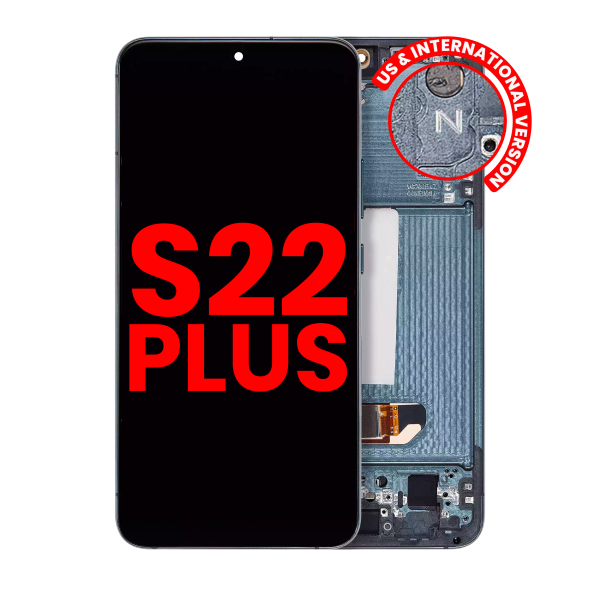 Samsung Galaxy S22 Plus İle Uyumlu İçin Çerçeveli ekran 5G - (Yeşil)  Orijinal Ekranı