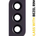 Samsung Galaxy S22 Plus İle Uyumlu S22 Plus (Phantom Black) Arka Kamera Lensi Çerçeveli Halkalı