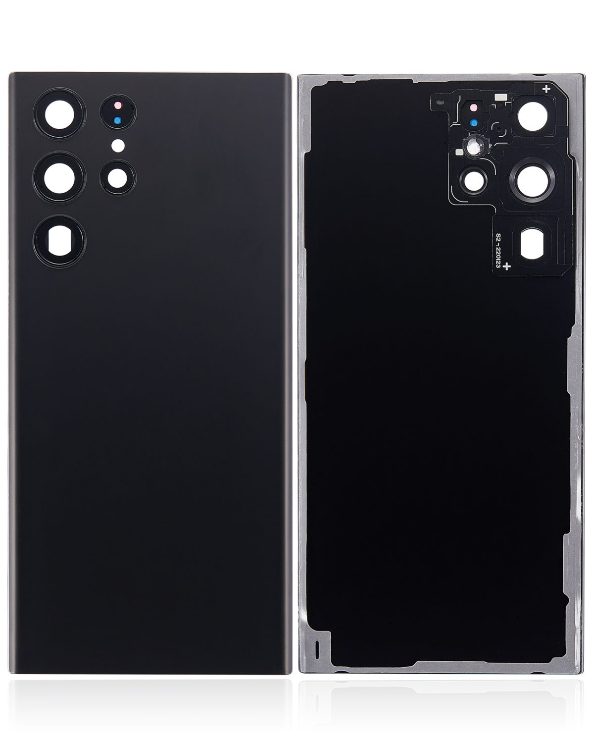 Samsung Galaxy S22 Ultra İle Uyumlu 5G Arka Kapak Camı Kamera Lensiyle  (Aftermarket Plus) (Phantom Black) - Görsel 2
