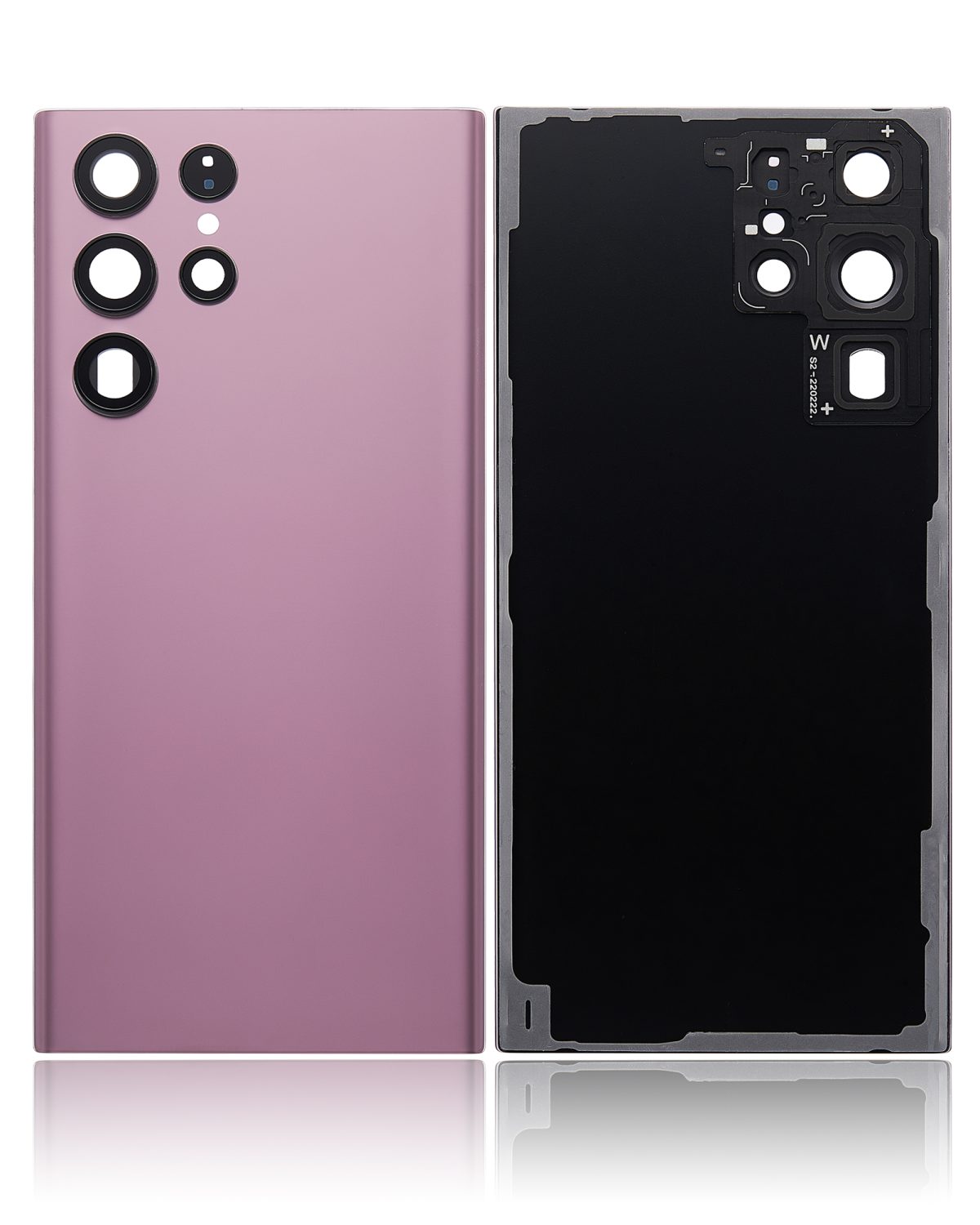 Samsung Galaxy S22 Ultra İle Uyumlu 5G Arka Kapak Camı Kamera Lensli (Bordo) - Görsel 2