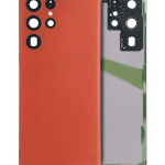 Samsung Galaxy S22 Ultra İle Uyumlu 5G Arka Kapak Camı Kamera Lensli  (Kırmızı)