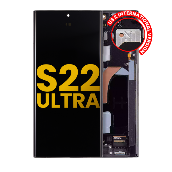 Samsung Galaxy S22 Ultra İle Uyumlu 5G - Çerçeveli ekran Orijinal Ekranı Orijinal (Grafit)