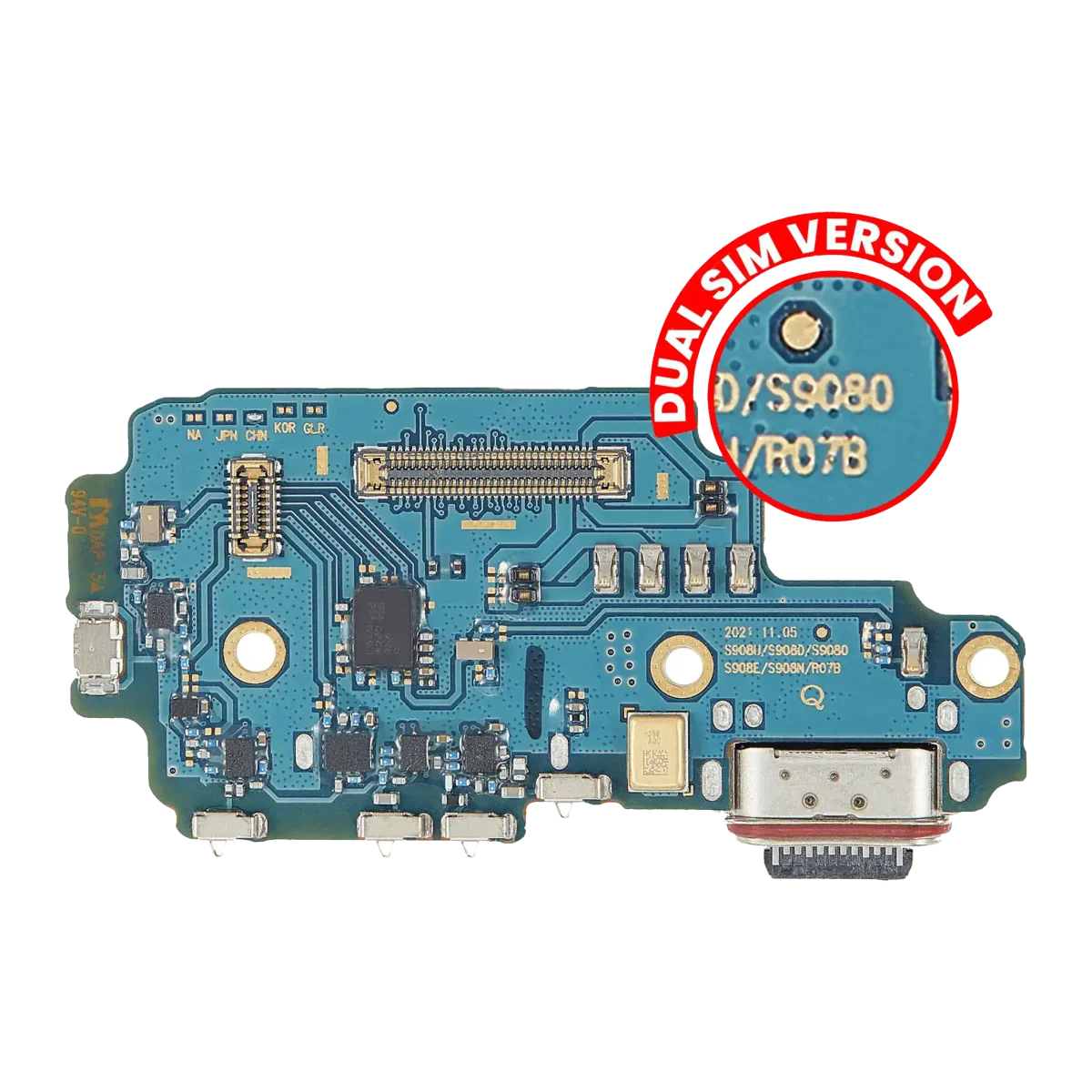 Samsung Galaxy S22 Ultra İle Uyumlu 5G (S9080) (Çift Sim Versiyonu) (Premium) Sim Kart Okuyuculu Şarj Portu Kartı - Görsel 6