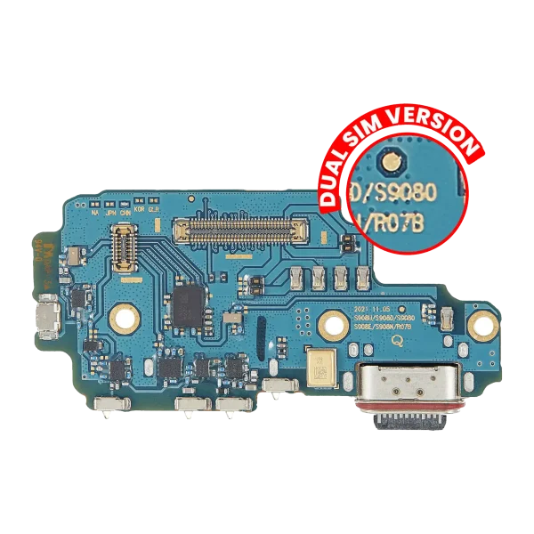 Samsung Galaxy S22 Ultra İle Uyumlu 5G (S9080) (Çift Sim Versiyonu) (Premium) Sim Kart Okuyuculu Şarj Portu Kartı