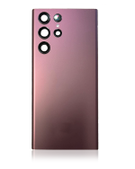 Samsung Galaxy S22 Ultra İle Uyumlu Arka Kapak Cam Kamera Lensli (Service Pack) Uyumlu (Bordo) - Görsel 2