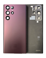 Samsung Galaxy S22 Ultra İle Uyumlu Arka Kapak Cam Kamera Lensli (Service Pack) Uyumlu (Bordo) - Görsel 5