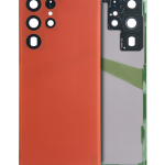 Samsung Galaxy S22 Ultra İle Uyumlu Arka Kapak Camı Kamera Lensiyle Uyumlu (Servis Paketi) (Kırmızı)