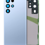 Samsung Galaxy S22 Ultra İle Uyumlu Arka Kapak Camı Kamera Lensli (Servis Paketi) (Gök Mavisi)