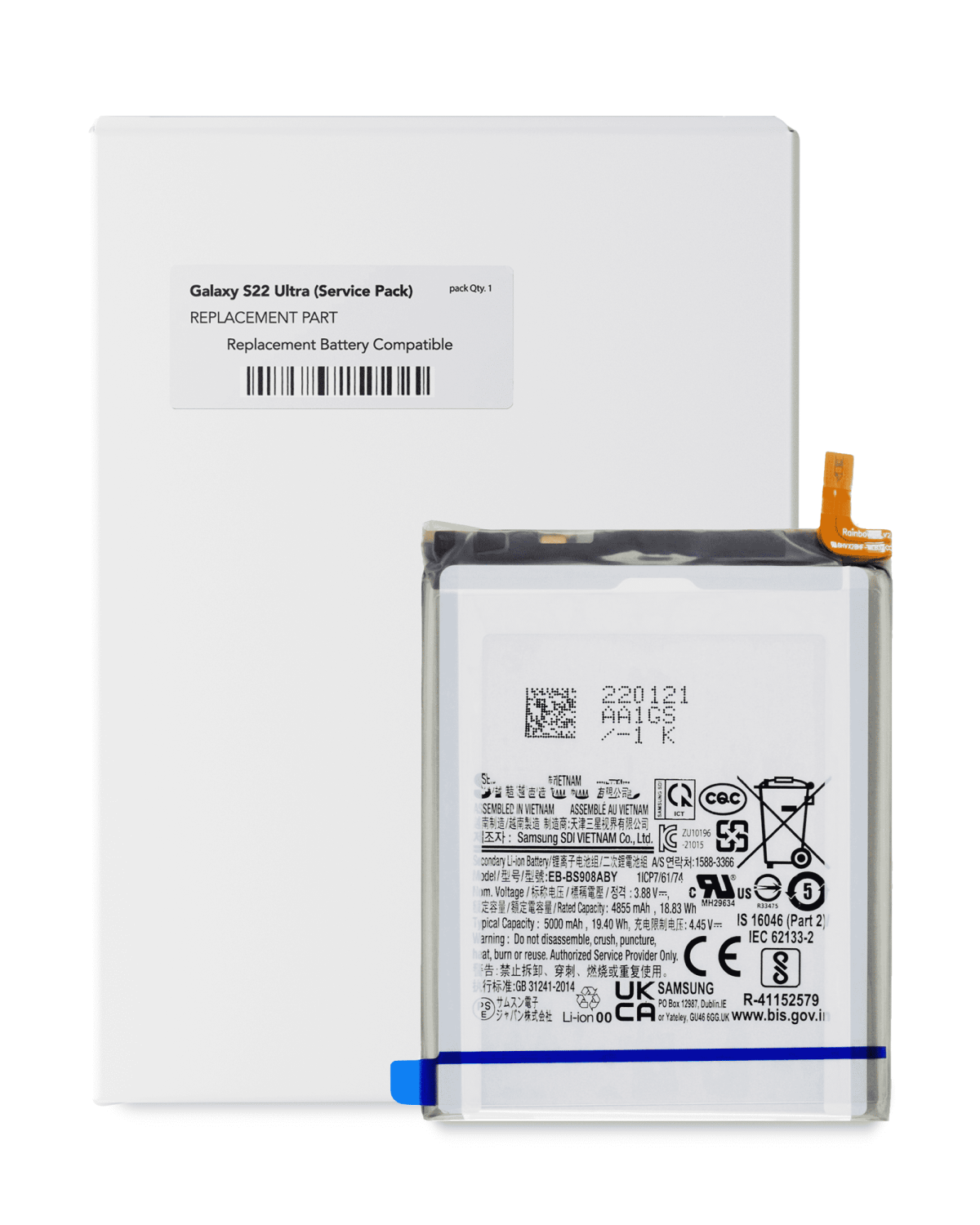 Samsung Galaxy S22 Ultra İle Uyumlu Batarya Pil 5G (EB-BS908ABY) (Servis Paketi) - Görsel 3