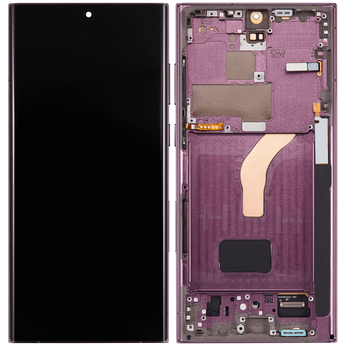 Samsung Galaxy S22 Ultra İle Uyumlu İçin Çerçeveli ekran 5G - (Aftermarket Plus) (Bordo) - Görsel 2