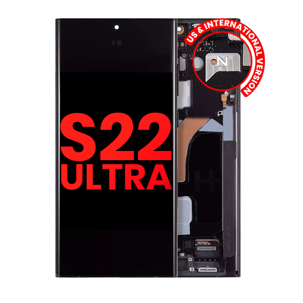 Samsung Galaxy S22 Ultra İle Uyumlu İçin Çerçeveli ekran 5G - (Grafit)  Orijinal Ekranı