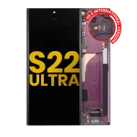 Samsung Galaxy S22 Ultra İle Uyumlu İçin Çerçeveli ekran 5G - Orijinal (Bordo)  Orijinal Ekranı