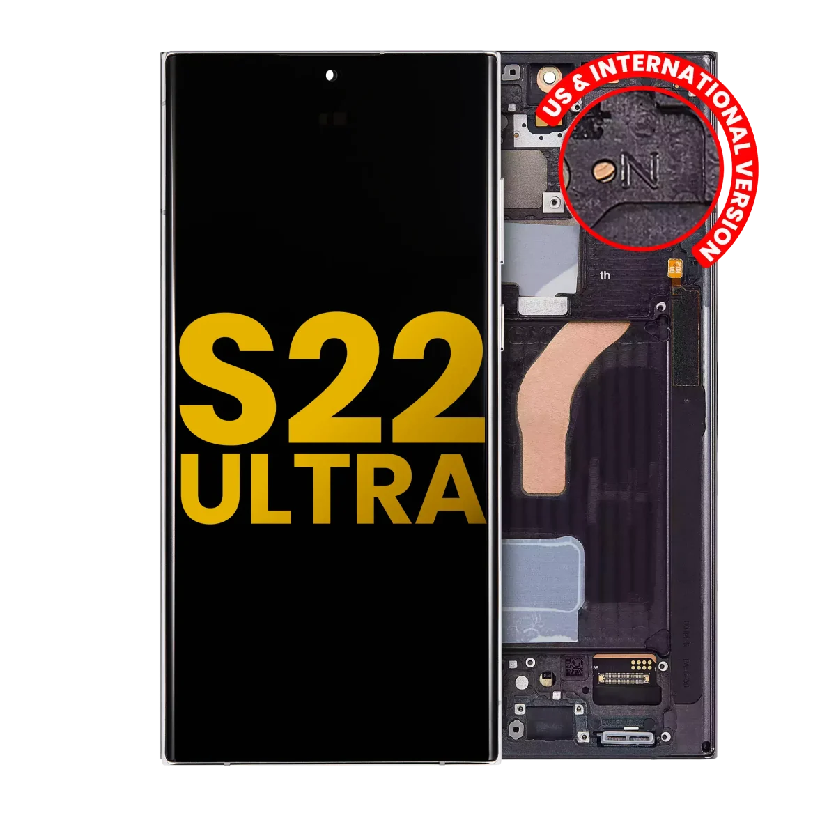 Samsung Galaxy S22 Ultra İle Uyumlu İçin Çerçeveli ekran 5G - Orijinal (Phantom Black)  Orijinal Ekranı