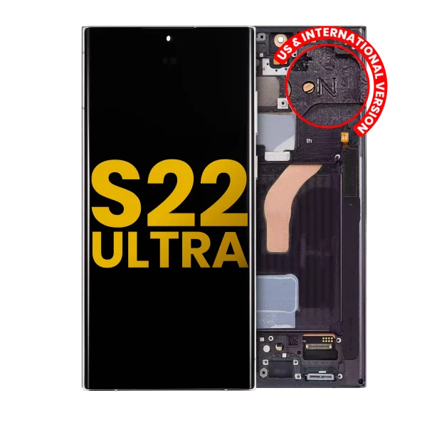 Samsung Galaxy S22 Ultra İle Uyumlu İçin Çerçeveli ekran 5G - Orijinal (Phantom Black)  Orijinal Ekranı