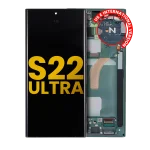 Samsung Galaxy S22 Ultra İle Uyumlu İçin Çerçeveli ekran 5G - Orijinal (Yeşil)  Orijinal Ekranı