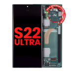 Samsung Galaxy S22 Ultra İle Uyumlu İçin Çerçeveli ekran 5G - (Yeşil)  Orijinal Ekranı