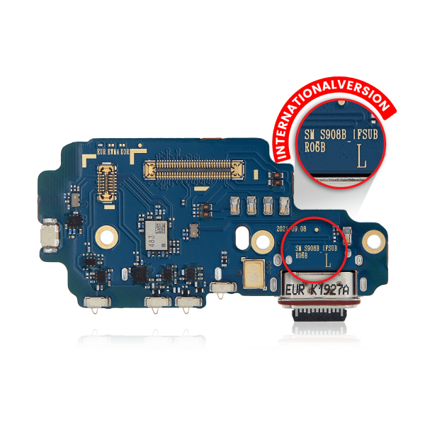 Samsung Galaxy S22 Ultra İle Uyumlu Kart Okuyuculu Şarj Portu Kartı (S908B/N) (Uluslararası Sürüm) (Premium)