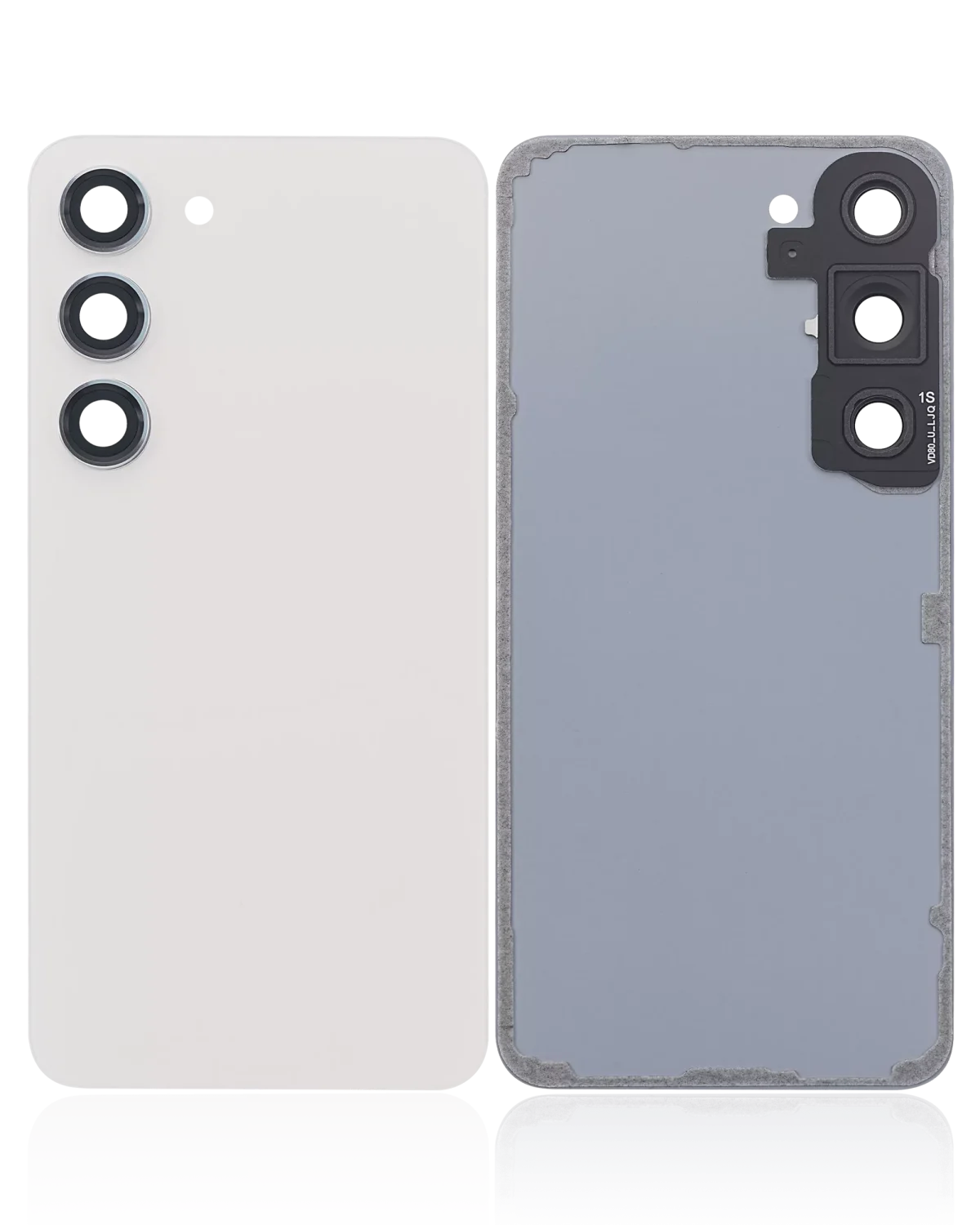 Samsung Galaxy S23 5G İle Uyumlu Arka Kapak Camı Kamera Lensiyle  (Krem) - Görsel 2