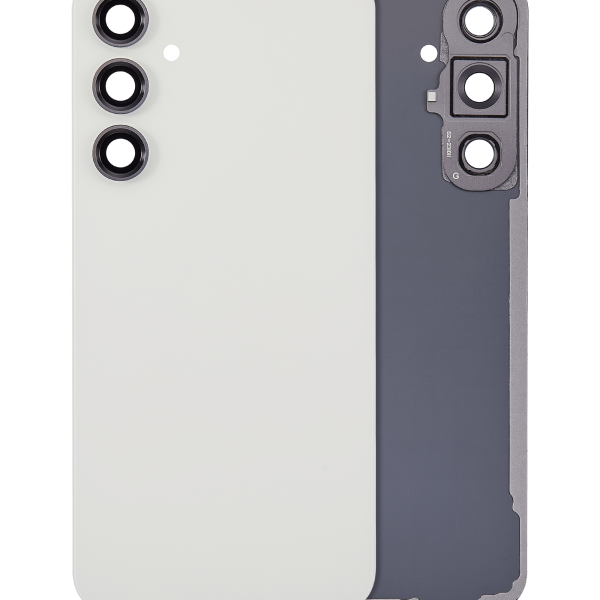 Samsung Galaxy S23 FE İle Uyumlu 5G Arka Kapak Cam Kamera Lensli (Aftermarket Plus) (Krem)